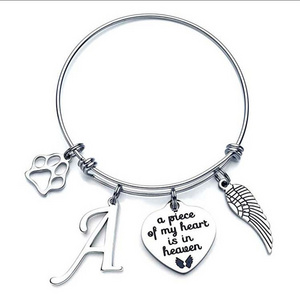 Charm Bracelets Expandable Friendship Letter A-Z Bangle Bracelets Sister Jewelry Gifts For Birthday