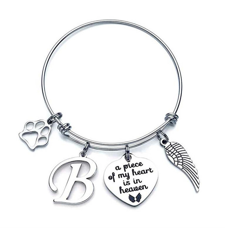 Charm Bracelets Expandable Friendship Letter A-Z Bangle Bracelets Sister Jewelry Gifts For Birthday