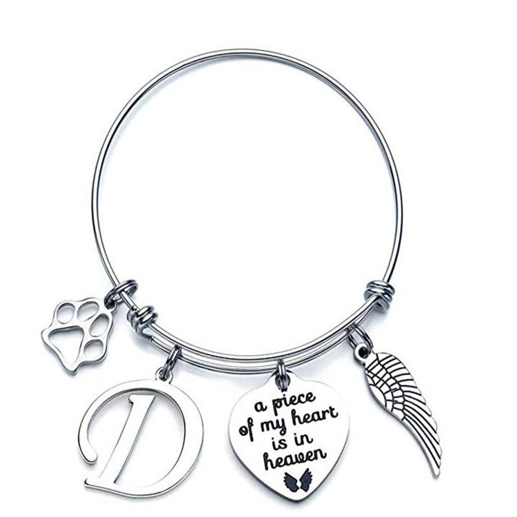 Charm Bracelets Expandable Friendship Letter A-Z Bangle Bracelets Sister Jewelry Gifts For Birthday