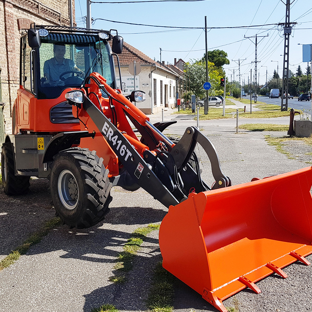 EVERUN ER416T 1.6t hot sale construction small compact front end earth-moving mini loader snow plow