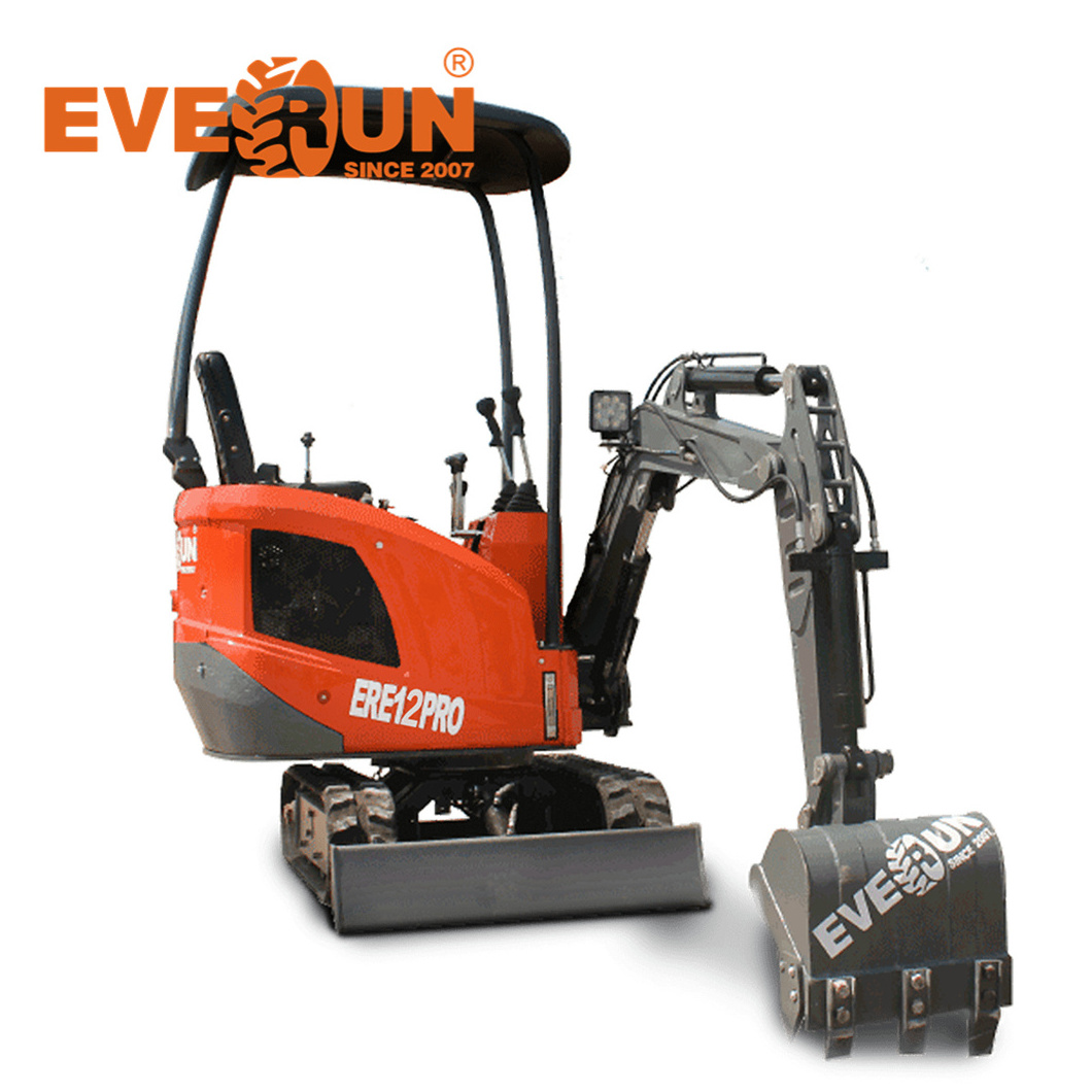 EVERUN ERE12pro machinery mini excavators hydraulic tracked crawler mini excavator mulcher 1 ton small