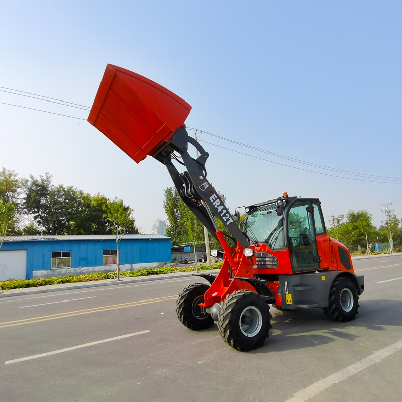 EVERUN ER412T 1.2ton articulating front diesel China mini articulated farm multi-function small equipment wheel loader machine