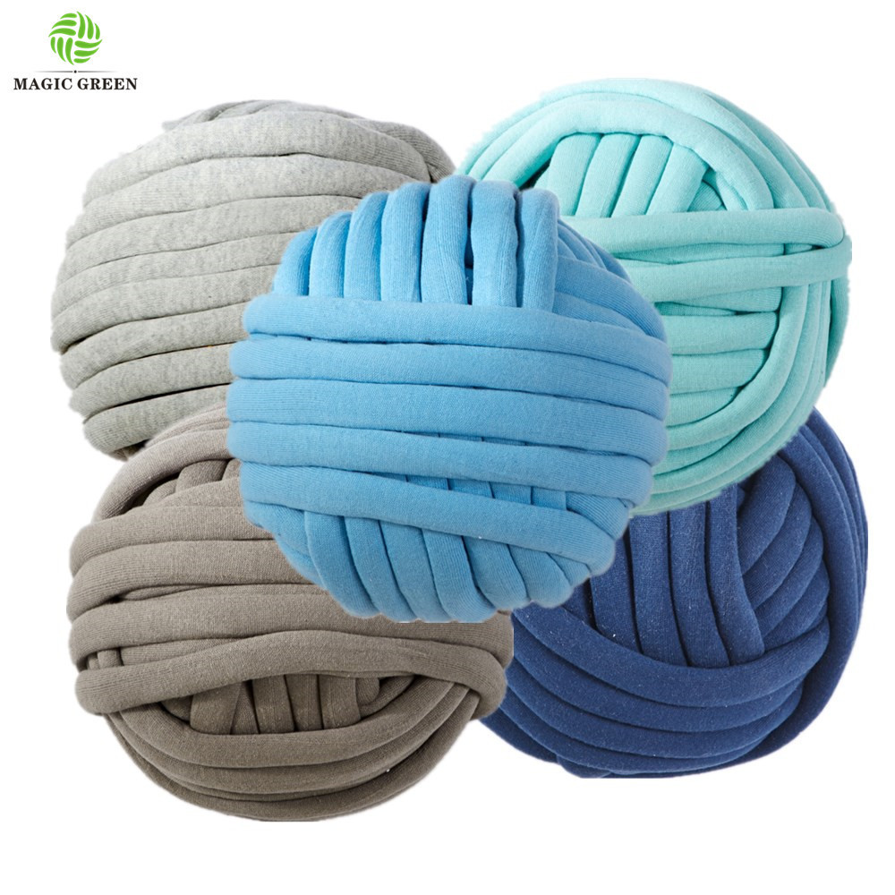 12 colors stock 100% COTTON SEAMLESS D2-3cm machine washable hollow fiber filled tube braid hand knit yarn