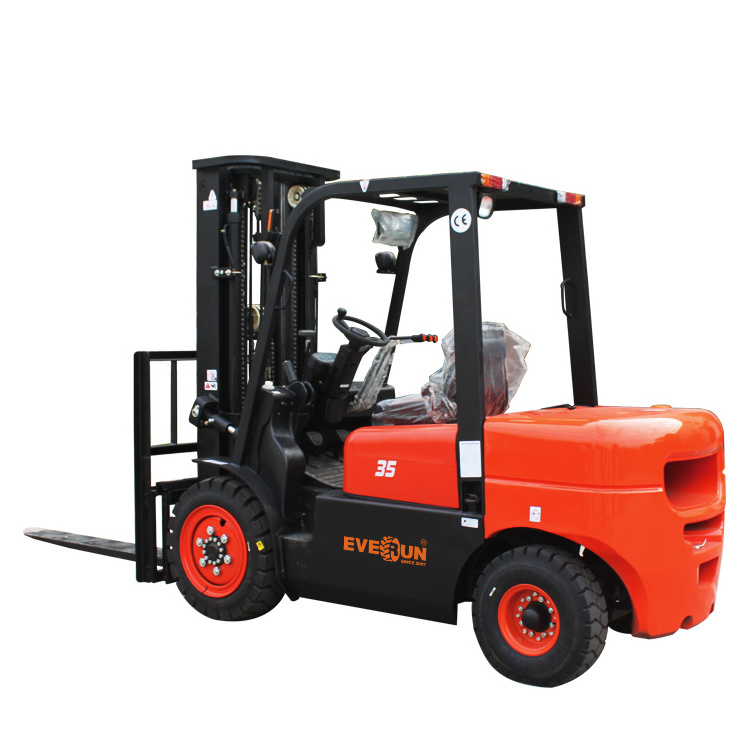 Everun ERDF35 3500kg brand new articulated outdoor industrial import four wheel warehouse small mini diesel forklift for sale