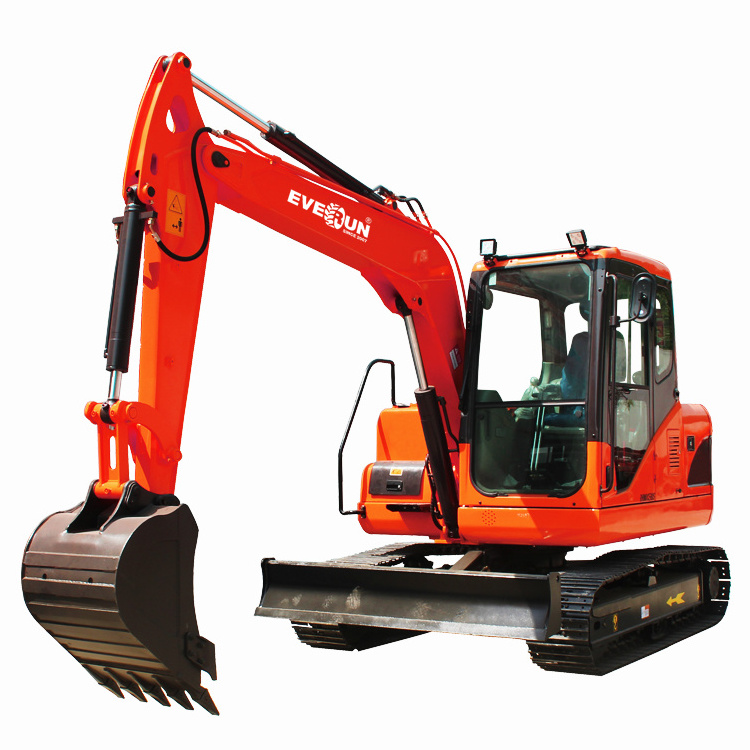 Top quality EVERUN ERE80 heavy equipment hydraulic grapple bucket crawler digging machine 8 ton mini excavator