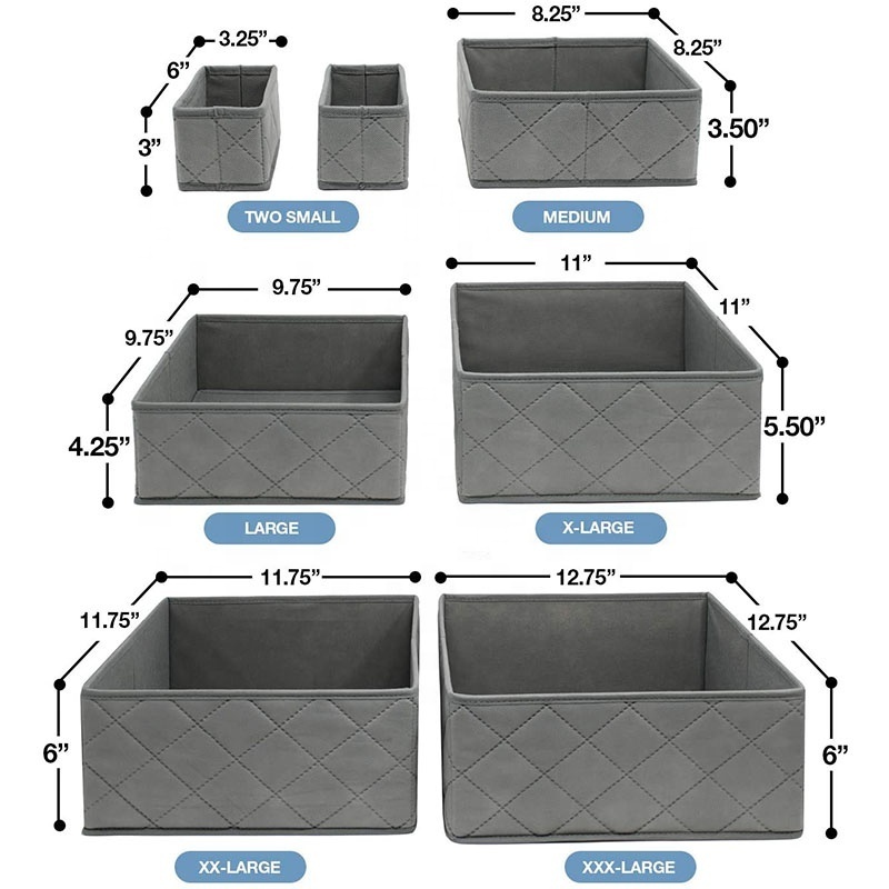 Foldable Fabric Basket Bin Box Shelves Cubby Cloth Organizer - Great for Kids Nursery Closet Shelf