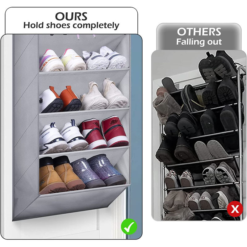 Large Fabric Over The Door Shoe Organizer with Deep Pockets Hanging Shoe Rack Storage for Home