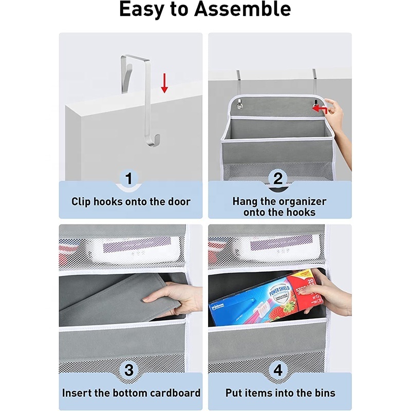 Over the Door Organizer, Organizer Storage with 4 Big Pockets 4 Side Mesh Pockets for Nursery
