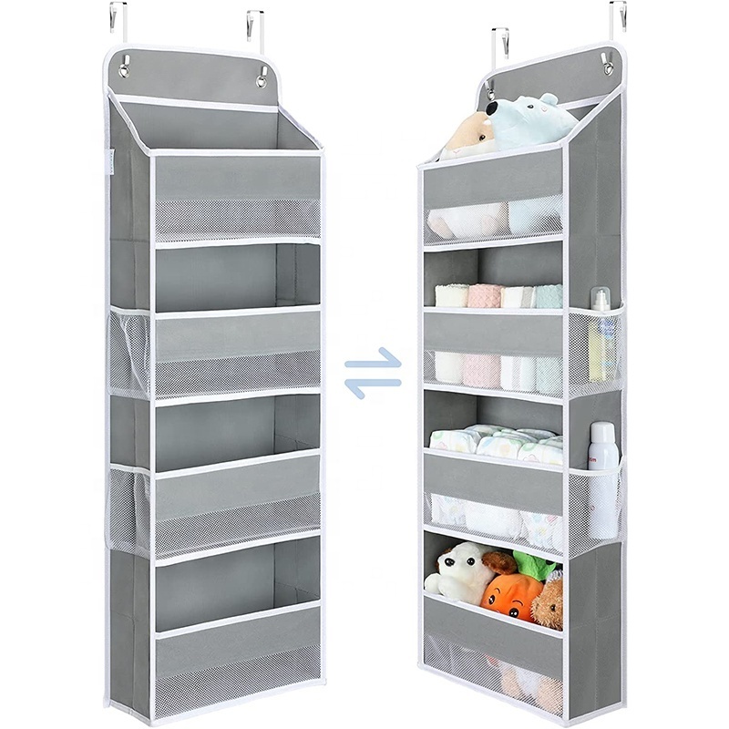 Over the Door Organizer, Organizer Storage with 4 Big Pockets 4 Side Mesh Pockets for Nursery