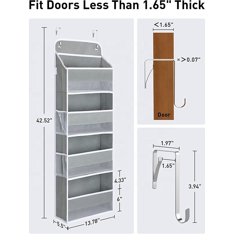 Over the Door Organizer, Organizer Storage with 4 Big Pockets 4 Side Mesh Pockets for Nursery