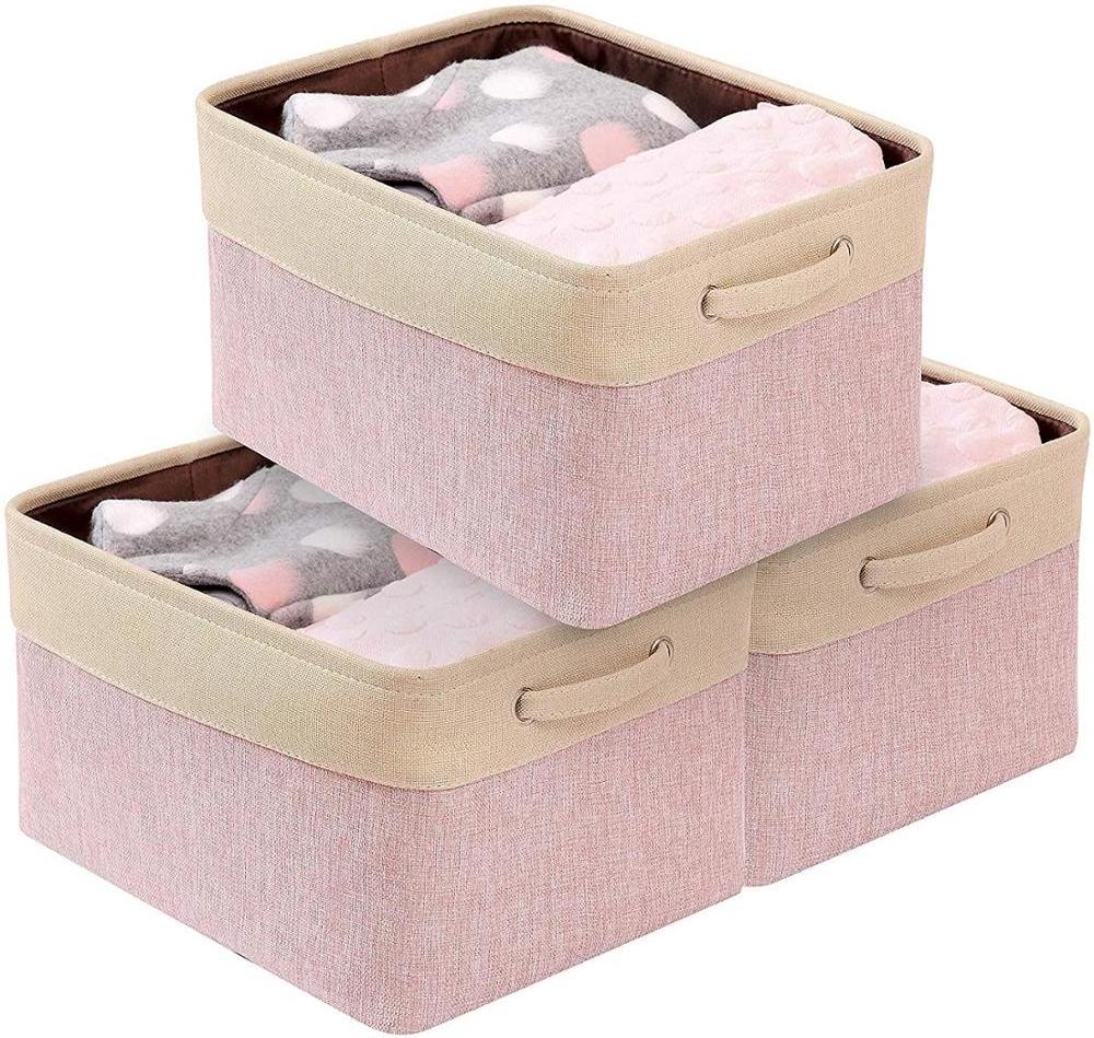 Extra Large Foldable Storage Bin Collapsible Sturdy Cationic Fabric Basket With Handles for Organizing Shelf Nursery Home Closet