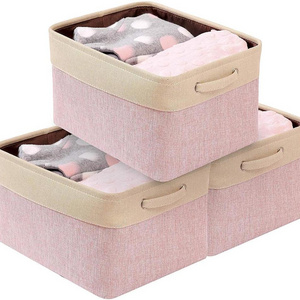 Extra Large Foldable Storage Bin Collapsible Sturdy Cationic Fabric Basket With Handles for Organizing Shelf Nursery Home Closet