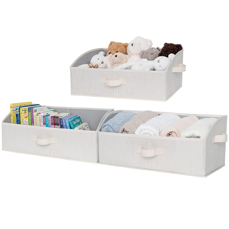 Cotton Linen Foldable Sundries Storage Box Dog Cat Toys Storage Bin Trapezoid Chest Organizer for Pet Toys Blankets Clothing