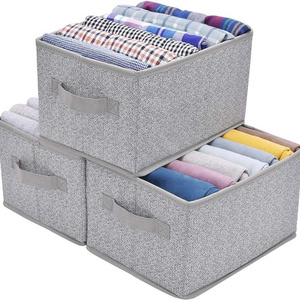 Wholesale Folding Storage Baskets for Shelves, Cloth Organizer Bins with Handles for Home Closet Bedroom Drawers Organizers