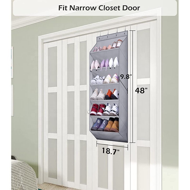 Door Shoe Rack with Deep Pockets for 12 Pairs of Shoe Organizer