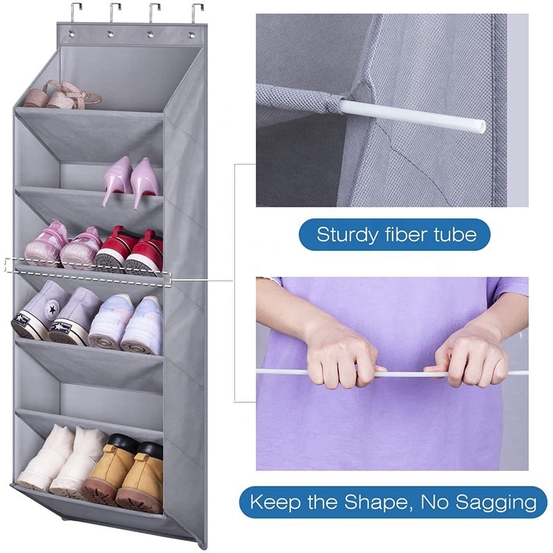 Door Shoe Rack with Deep Pockets for 12 Pairs of Shoe Organizer