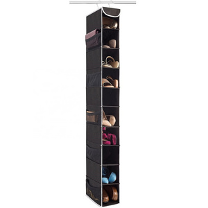 Hanging Closet Shoe Organizer with Side Mesh Pockets, Space Saving Shoe Holder