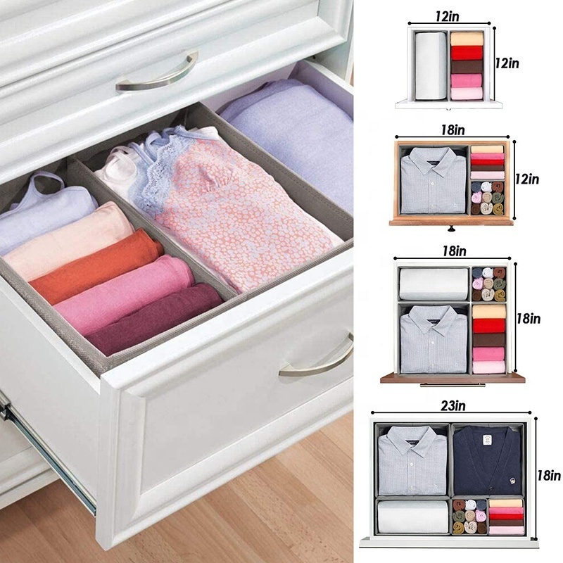 Underwear Drawer Organizer, 6 Set Collapsible Underwear Drawer Organizer and Closet Dividers,Storage Box for Socks, Underwear