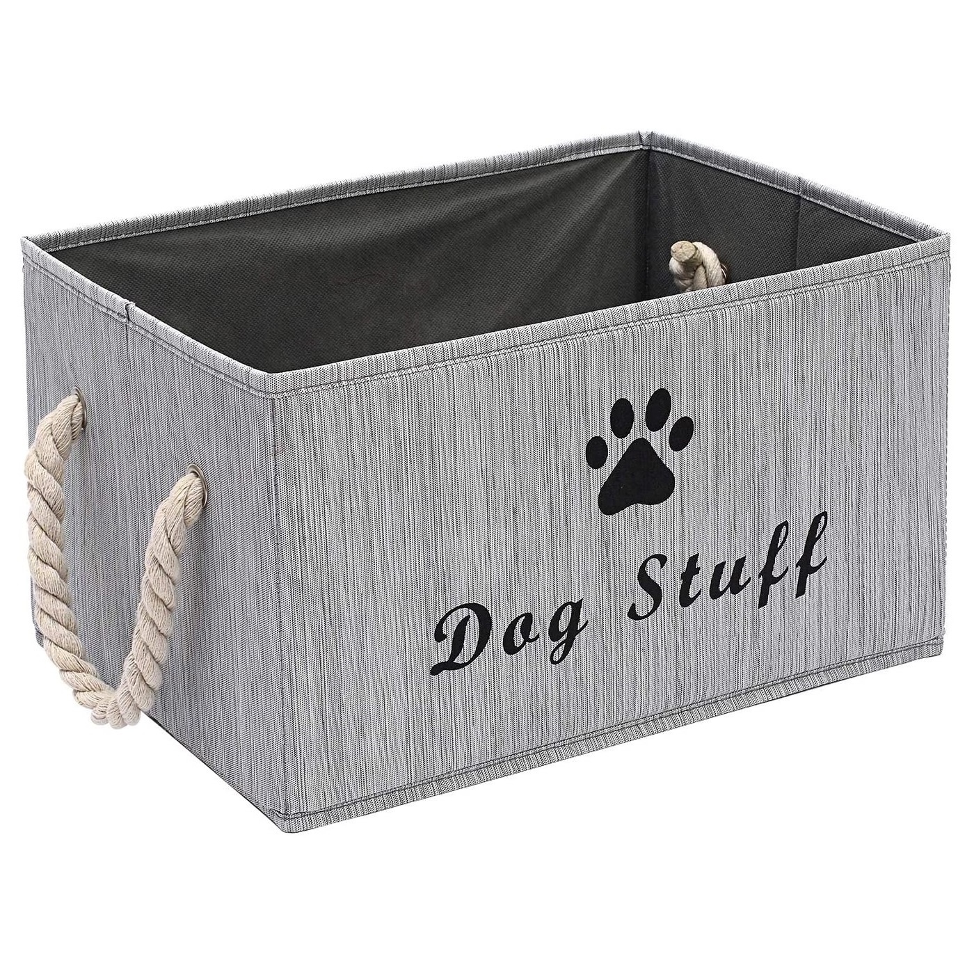 Toys Storage Box Fabric Storage Bins Organizer with Cotton Rope Handle, Collapsible Cube Basket Container Box for Dog