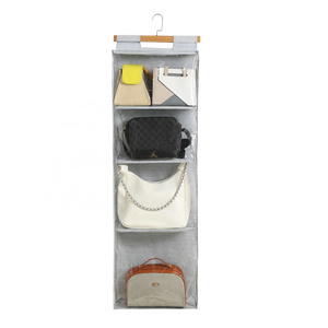 Clear Closet Hanging Handbag Organizer with Zippers  Bag Purse Storage Holder Over The Door Space Saving Shelf Pocket