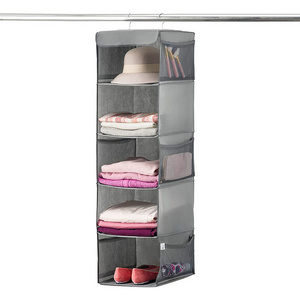 Wholesale Foldable Non-Woven Fabric Closet Storage Wardrobe Closet Space Saving Organizers with Mesh Pocket