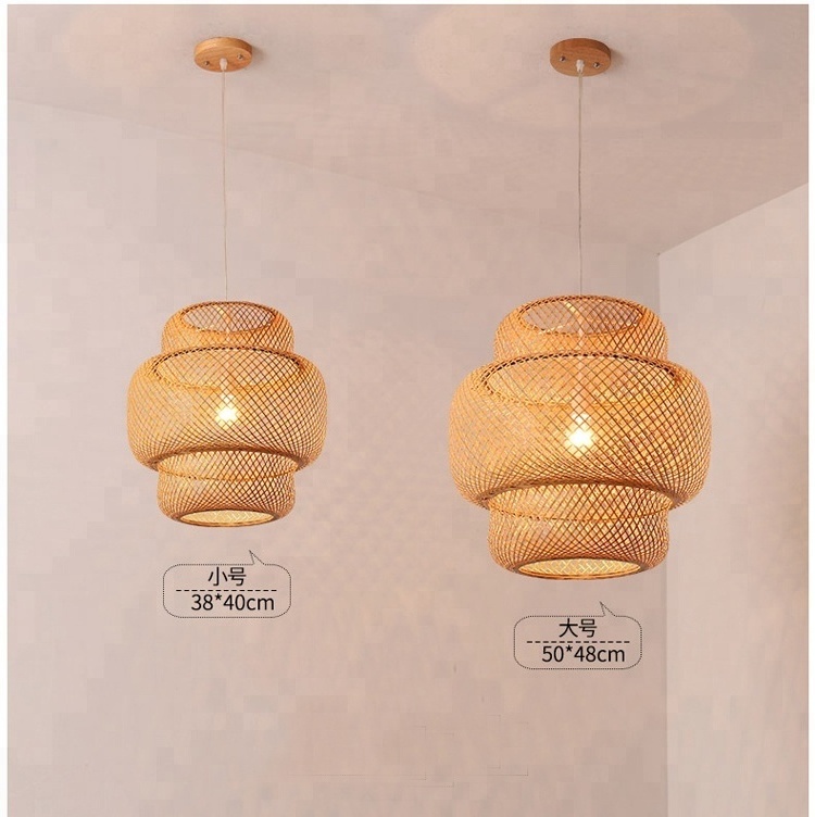 nordic rustic designer restaurant woven kitchen chandelier dining led bamboo ceiling lamp globe light fixtures modern pendant