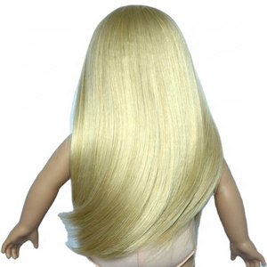 Heat resistant synthetic brazilian hair wigs for 18inch dolls