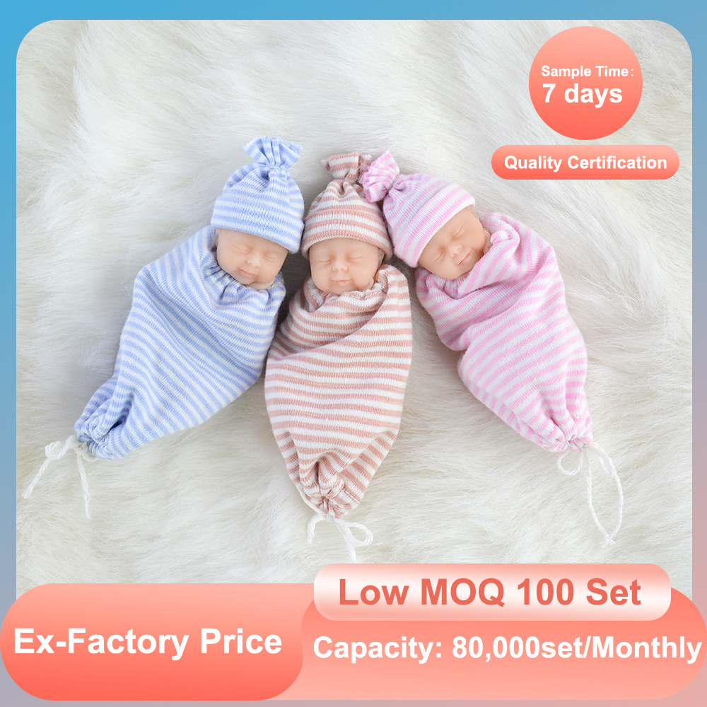 Wholesale reborn baby 4 inch Handmade lifelike cute Realistic baby dolls newborn bebe realistic reborn soft full body