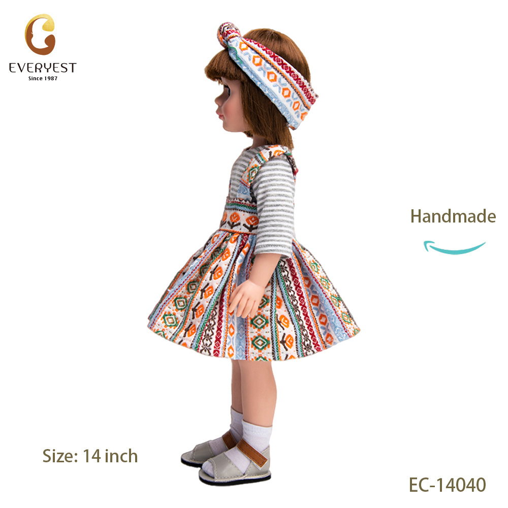 Everyest New Fashion 14inch Vinyl Doll Wholesale High Quality Beautiful American style girl Baby Doll