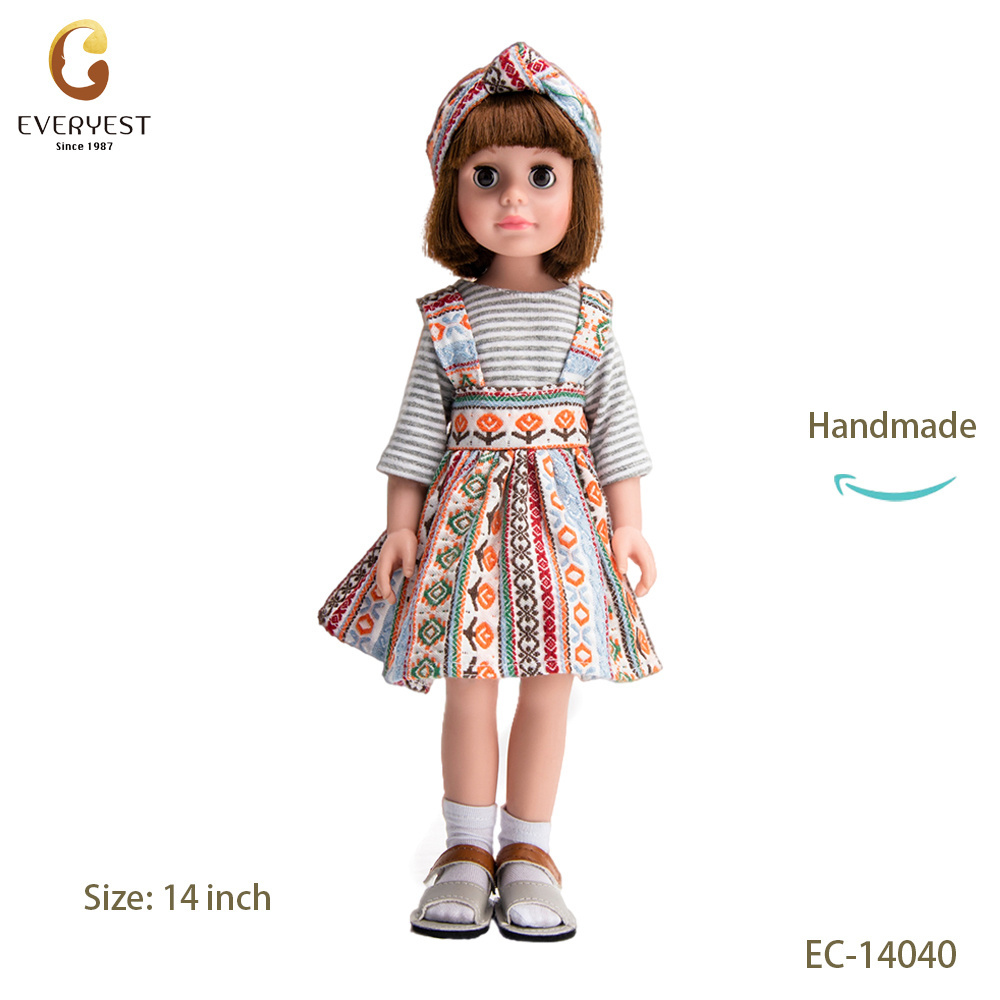 Everyest New Fashion 14inch Vinyl Doll Wholesale High Quality Beautiful American style girl Baby Doll