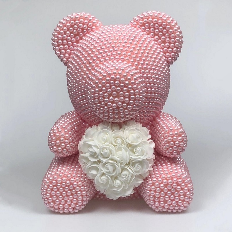 Pearl Bear Rose Teddy Bear Every Love Factory Supplying High Quality Artificial Graduation Home Decoration Mother's Day 2pcs