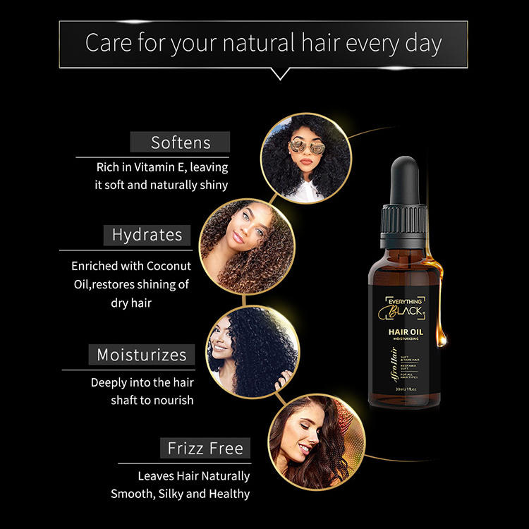 Natural hair oil treatment organic nourishing curly hair care products hair growth oil for black women private label