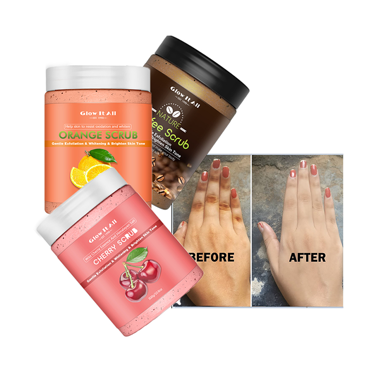 Wholesale Vendors Brighten Skin Tone Natural Organic Whitening Moisturizing Exfoliating Bodyscrub Foot Orange Body Scrub