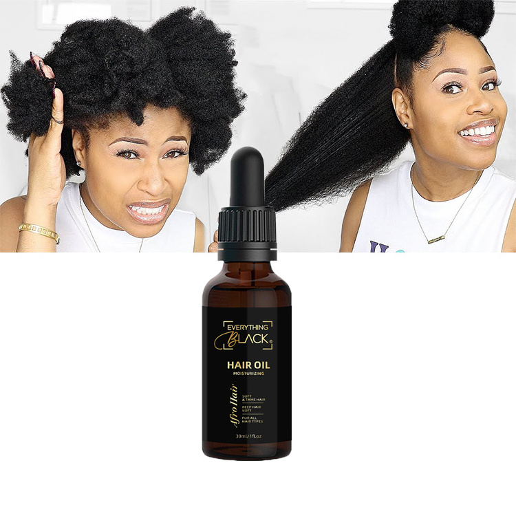 Natural hair oil treatment organic nourishing curly hair care products hair growth oil for black women private label