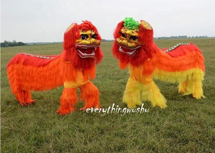 High Quality Northern Style Lion Dance Costume Equipment Custom Logo Bamboo Material Performance Lion Dance Costume