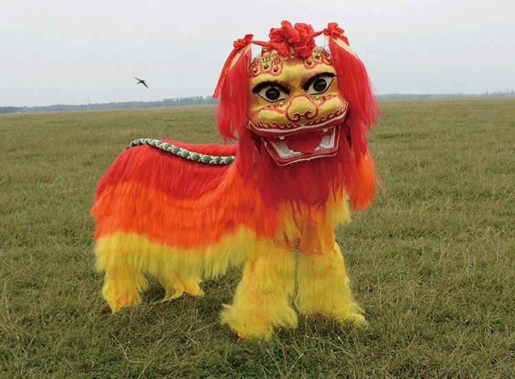 High Quality Northern Style Lion Dance Costume Equipment Custom Logo Bamboo Material Performance Lion Dance Costume