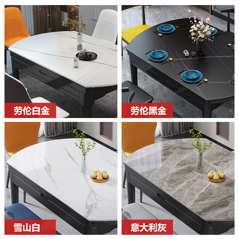 sintered stone folding modern luxury extendable round marble dining tables set for 8 table 6 seatet with chairs room furniture