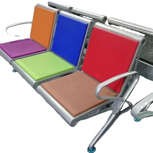 Row chair airport chair reinforced and thickened stainless steel three-person hospital bench waiting chair with row infusion