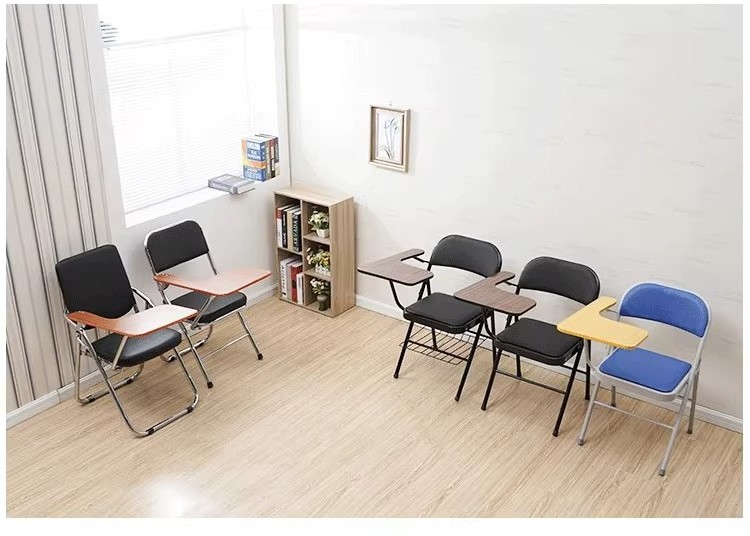 leather meeting folding office chairs conference chair stackable stackable training chair with writing table and with room