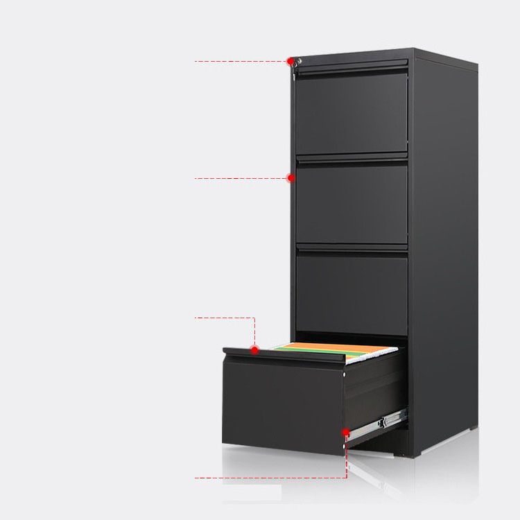 Vertical data filing cabinet metal drawer type sliding office filing cabinet with lock