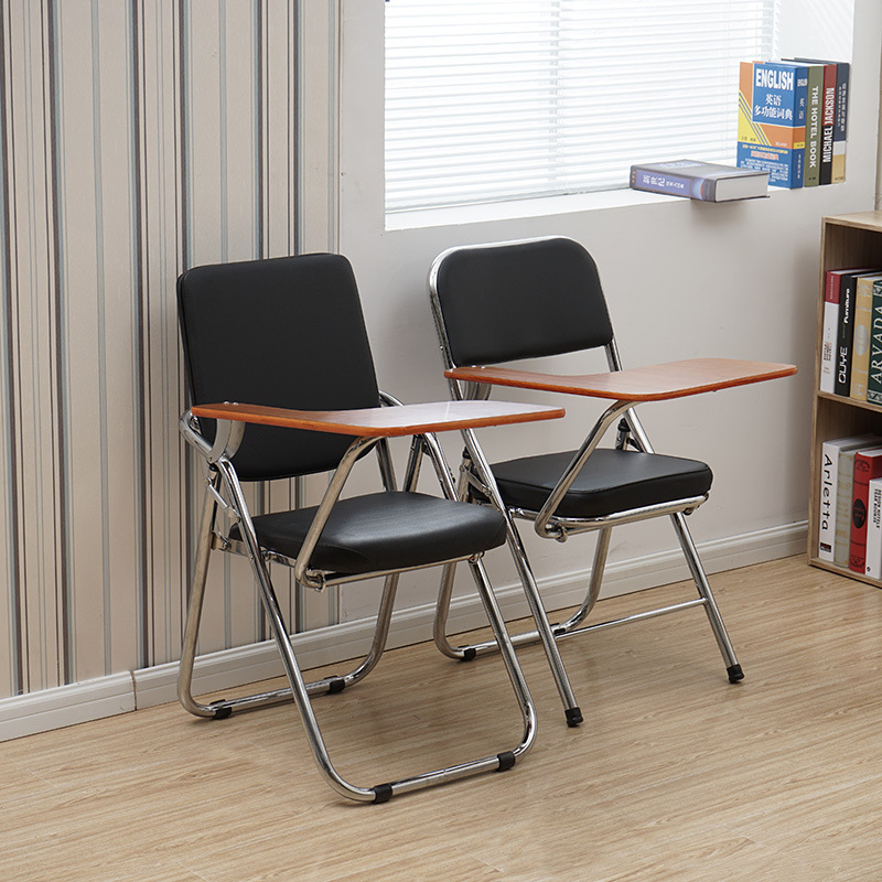 leather meeting folding office chairs conference chair stackable stackable training chair with writing table and with room