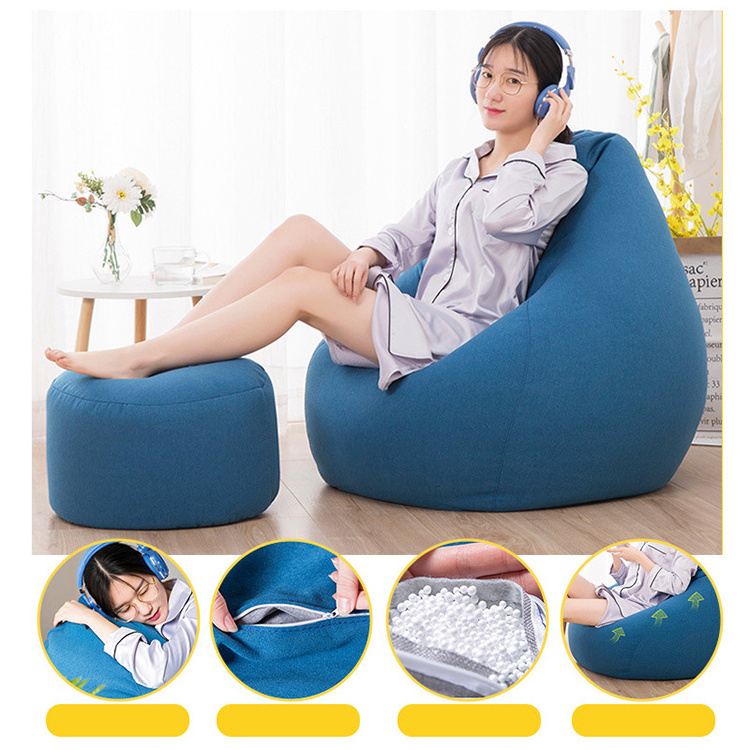 Inflatable foam bean bag sofa,comfortable memory foam bean bag,lazy sofa living room recliner chair with tiny stirrups