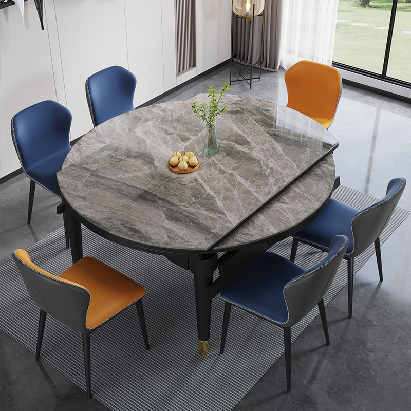 sintered stone folding modern luxury extendable round marble dining tables set for 8 table 6 seatet with chairs room furniture