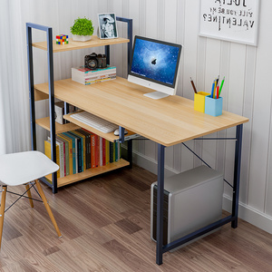 simple home student single study table simple small desk office Computer desk desktop bookshelf combination one table