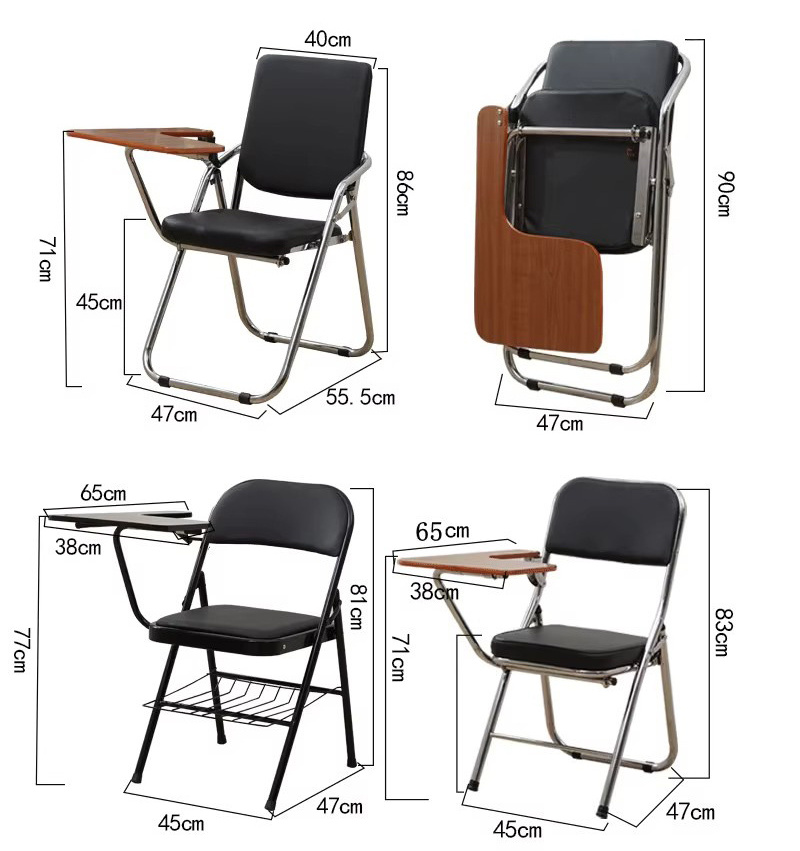 leather meeting folding office chairs conference chair stackable stackable training chair with writing table and with room