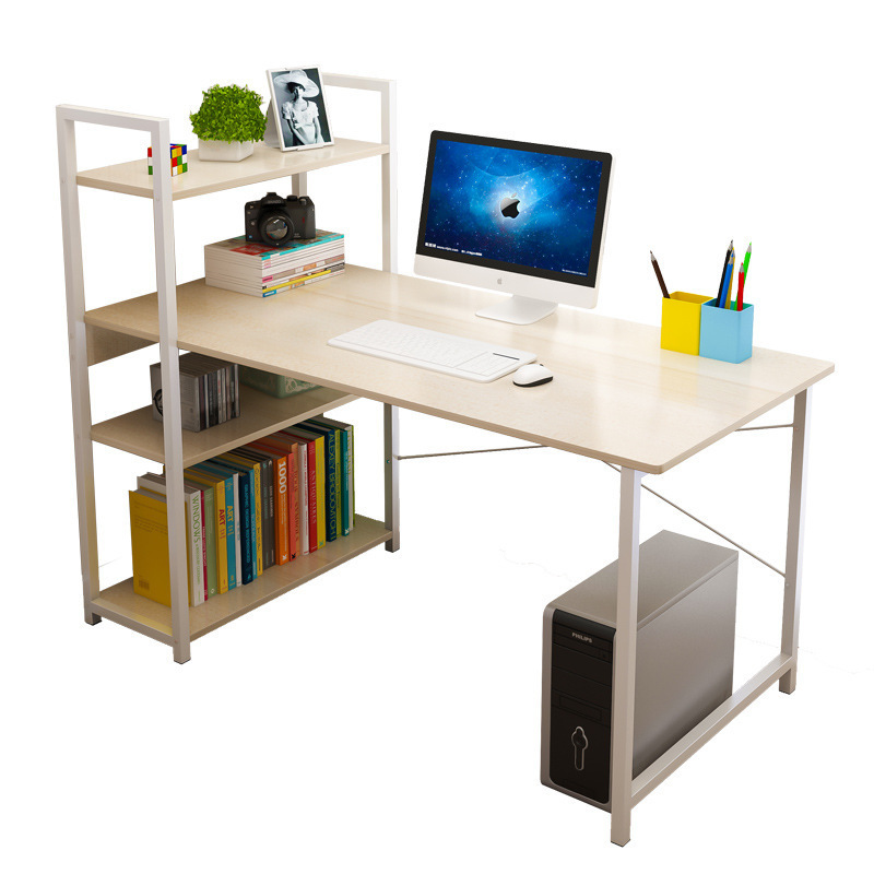 simple home student single study table simple small desk office Computer desk desktop bookshelf combination one table