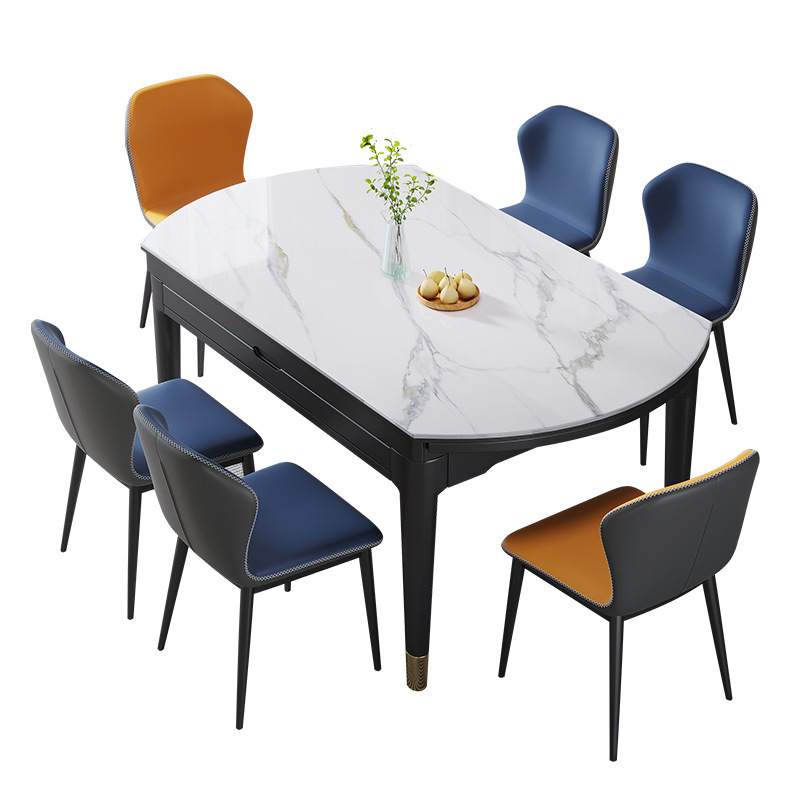 sintered stone folding modern luxury extendable round marble dining tables set for 8 table 6 seatet with chairs room furniture