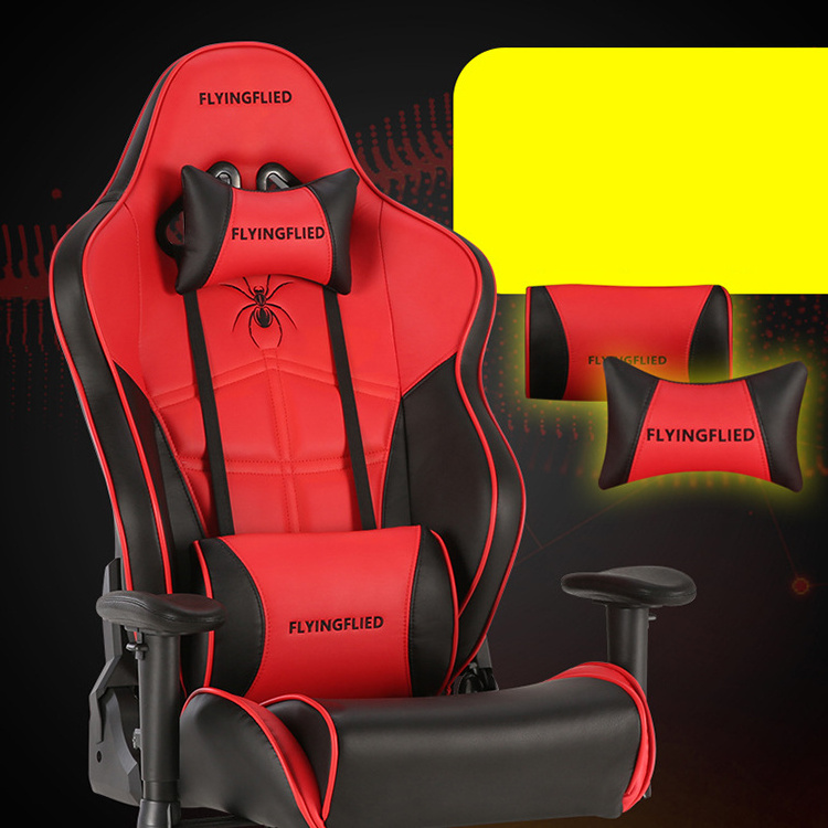 Manufacturer hot selling e-sports gaming chair adjustable backrest lift swivel chair comfortable cushion lumbar support