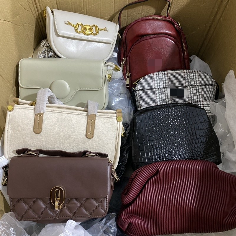 Fashionable street style mixed Casual lady handbags stock lot direct from factory for sale inventory clearance bags