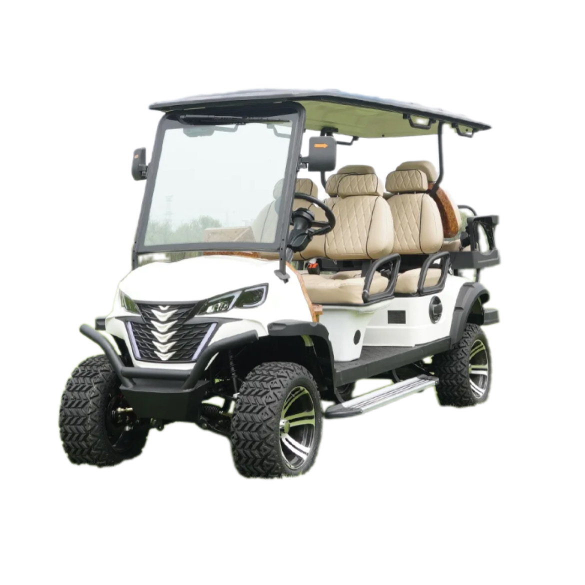 6 Seater Forward Facing Electric Motor Driving Rear Axle 4 Wheel Electric Club Car Golf Cart For Sale